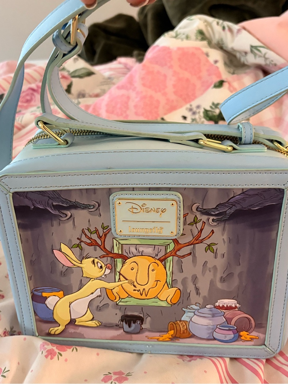 Light Blue Loungefly Winnie the Pooh Crossbody Bag - Picture 2 of 3